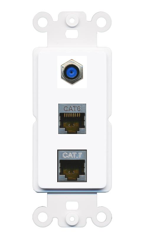 CAT6-SHIELDED CAT7 F81 Wall Plate [White]