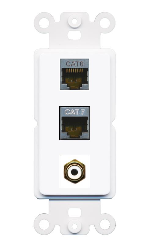 CAT6-SHIELDED CAT7 RCA-WHITE Wall Plate [White]