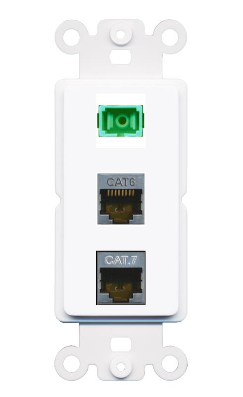 CAT6-SHIELDED CAT7 SC-APC-SX Wall Plate [White]