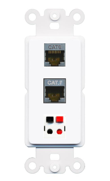 CAT6-SHIELDED CAT7 SPEAKER Wall Plate [White]