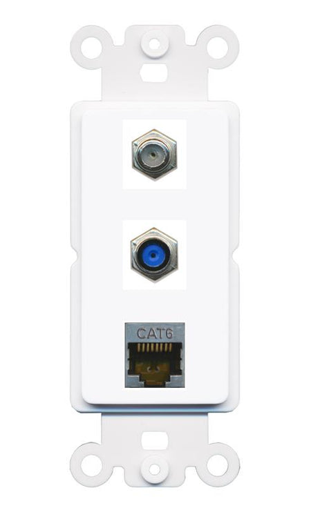 CAT6-SHIELDED COAX F81 Wall Plate [White]