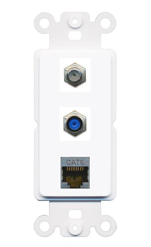 CAT6-SHIELDED COAX F81 Wall Plate [White]