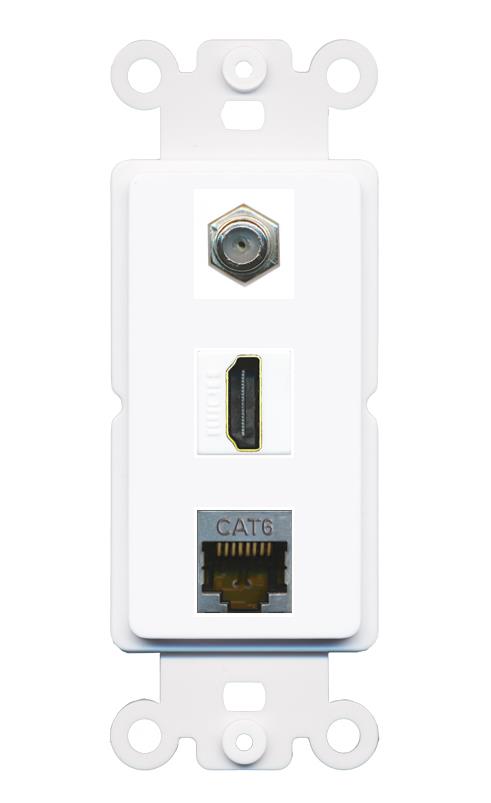 CAT6-SHIELDED COAX HDMI Wall Plate [White]