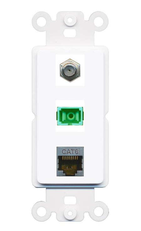 CAT6-SHIELDED COAX SC-APC-SX Wall Plate [White]