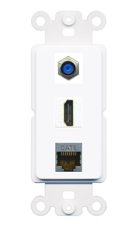 CAT6-SHIELDED F81 HDMI Wall Plate [White]