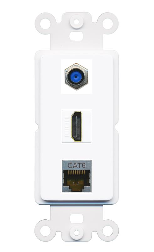 CAT6-SHIELDED F81 HDMI Wall Plate [White]