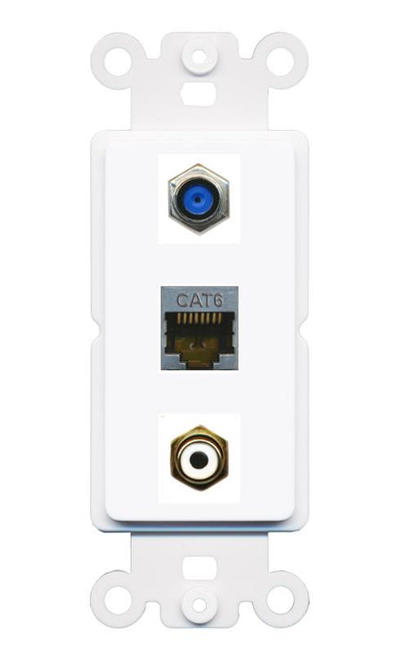 CAT6-SHIELDED F81 RCA-WHITE Wall Plate [White]