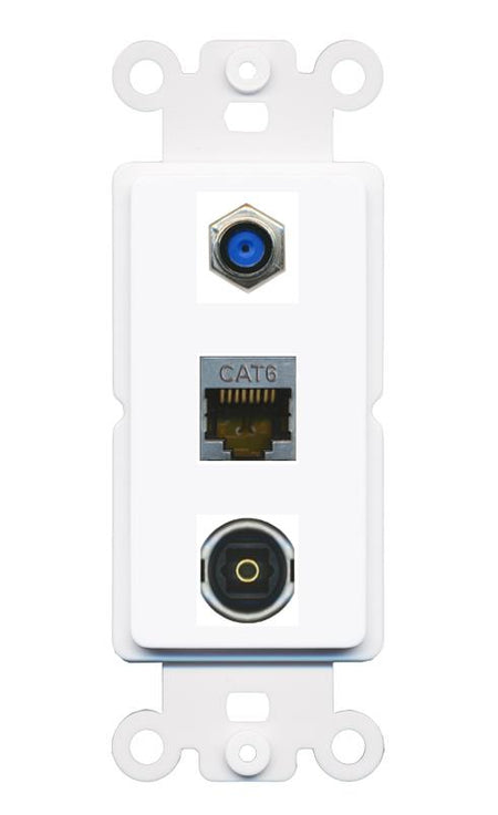 CAT6-SHIELDED F81 TOSLINK Wall Plate [White]