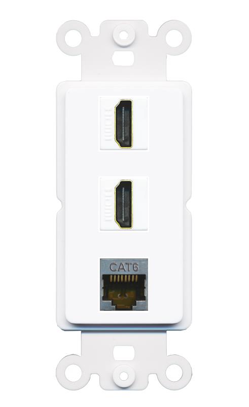 CAT6-SHIELDED 2 HDMI Wall Plate [White]