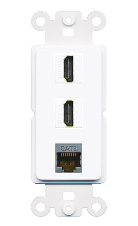 CAT6-SHIELDED 2 HDMI Wall Plate [White]