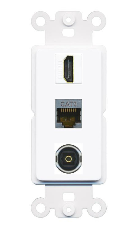 CAT6-SHIELDED HDMI TOSLINK Wall Plate [White]