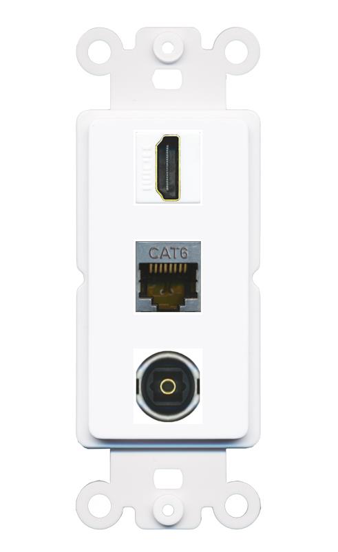 CAT6-SHIELDED HDMI TOSLINK Wall Plate [White]