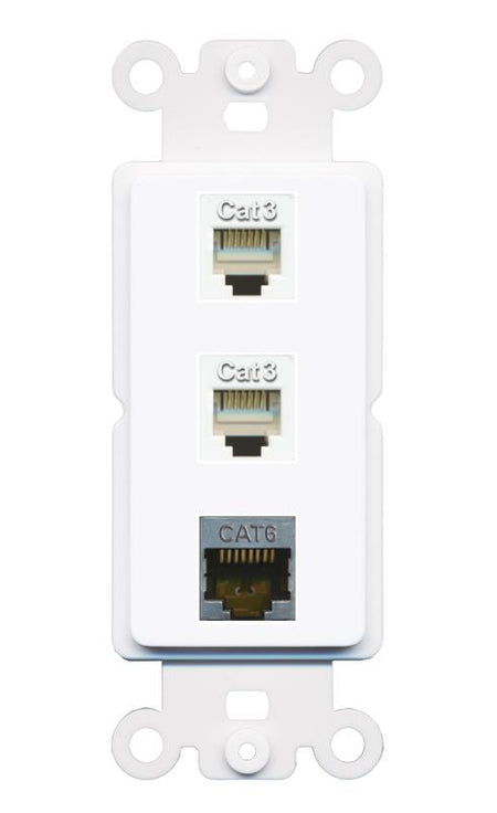 CAT6-SHIELDED 2 PHONE Wall Plate [White]