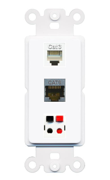 CAT6-SHIELDED PHONE SPEAKER Wall Plate [White]
