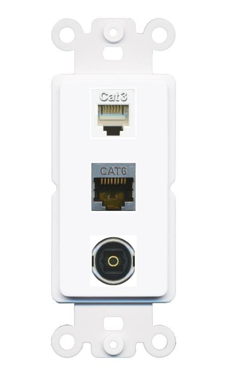 CAT6-SHIELDED PHONE TOSLINK Wall Plate [White]