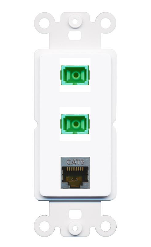 CAT6-SHIELDED 2 SC-APC-SX Wall Plate [White]