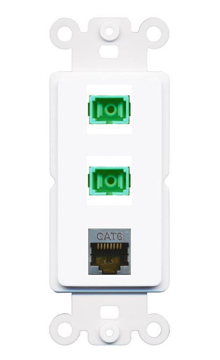 CAT6-SHIELDED 2 SC-APC-SX Wall Plate [White]