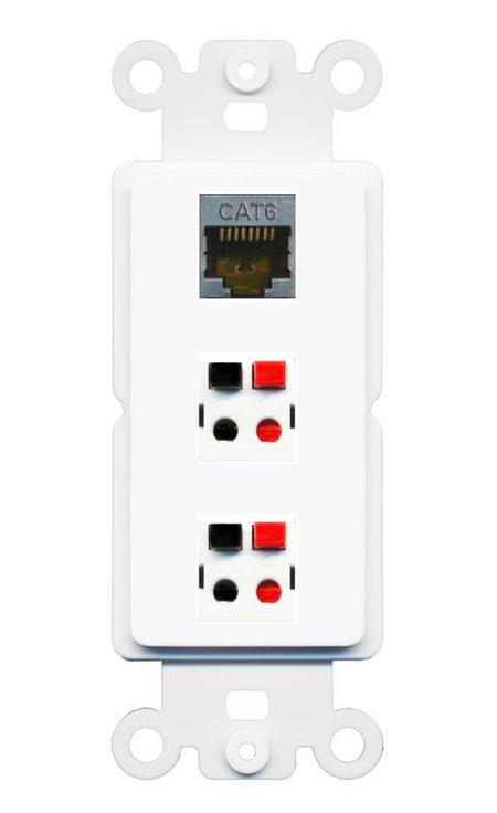 CAT6-SHIELDED 2 SPEAKER Wall Plate [White]