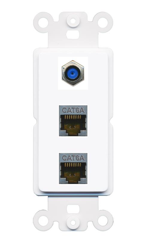 2 CAT6A F81 Wall Plate [White]