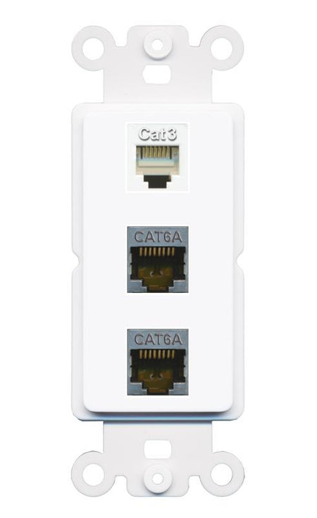 2 CAT6A PHONE Wall Plate [White]