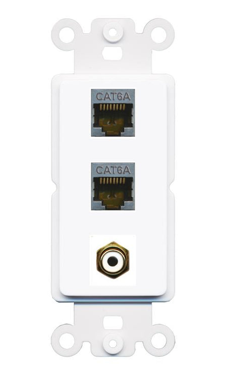 2 CAT6A RCA-WHITE Wall Plate [White]