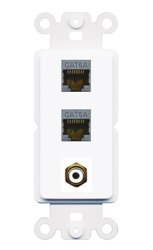 2 CAT6A RCA-WHITE Wall Plate [White]
