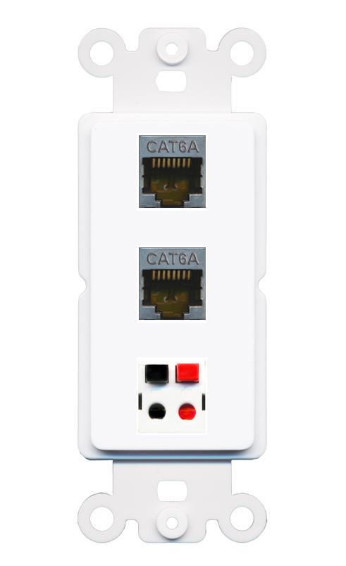 2 CAT6A SPEAKER Wall Plate [White]