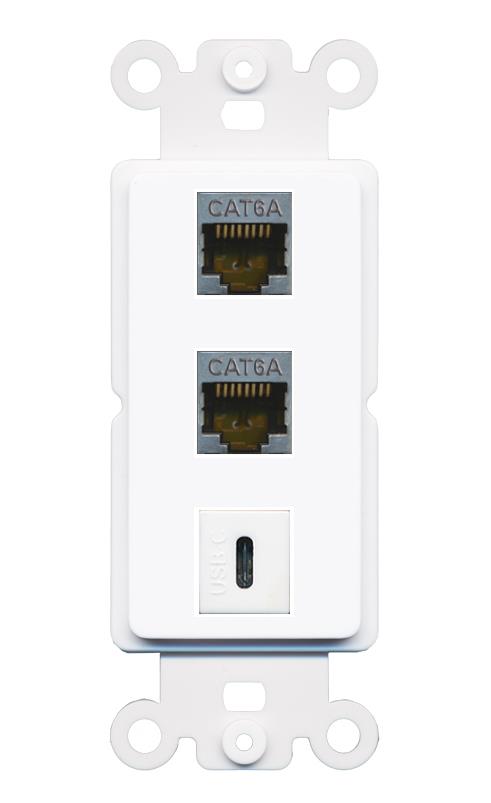 2 CAT6A USBC Wall Plate [White]