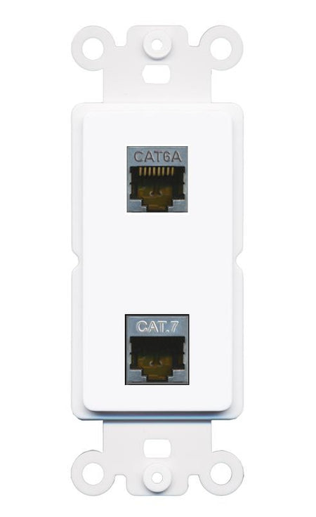 CAT6A CAT7 Rocker Insert Module Wall Plate [White]