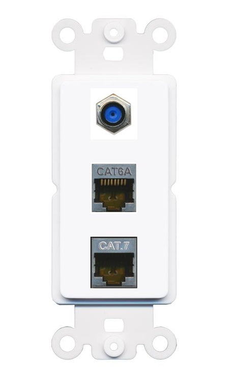 CAT6A CAT7 F81 Wall Plate [White]