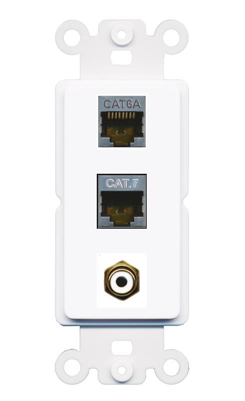 CAT6A CAT7 RCA-WHITE Wall Plate [White]