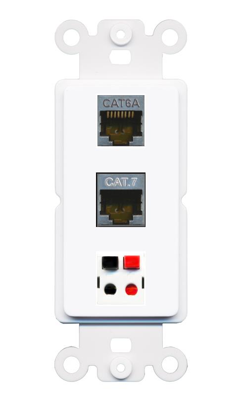 CAT6A CAT7 SPEAKER Wall Plate [White]