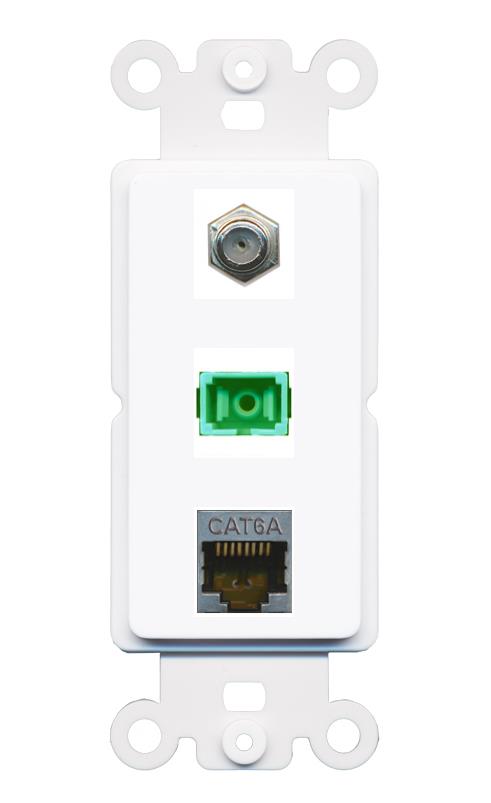 CAT6A COAX SC-APC-SX Wall Plate [White]