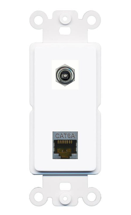 CAT6A DC-POWER Rocker Insert Module Wall Plate [White]