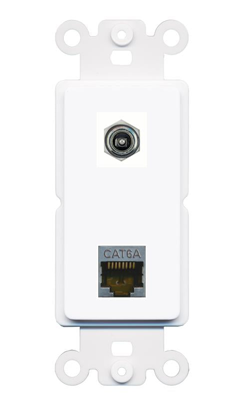 CAT6A DC-POWER Rocker Insert Module Wall Plate [White]