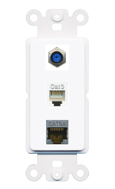CAT6A F81 PHONE Wall Plate [White]