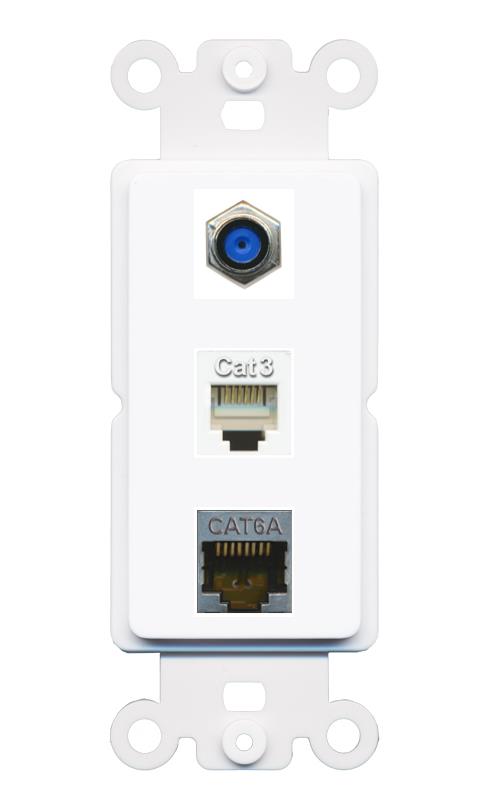 CAT6A F81 PHONE Wall Plate [White]