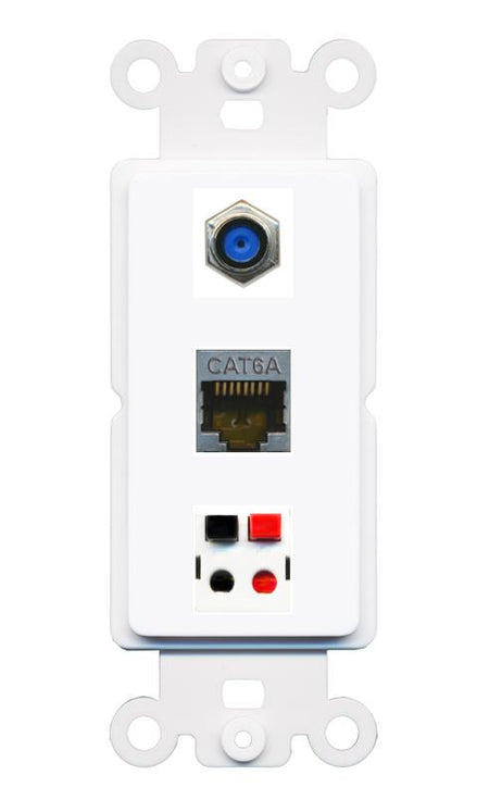CAT6A F81 SPEAKER Wall Plate [White]