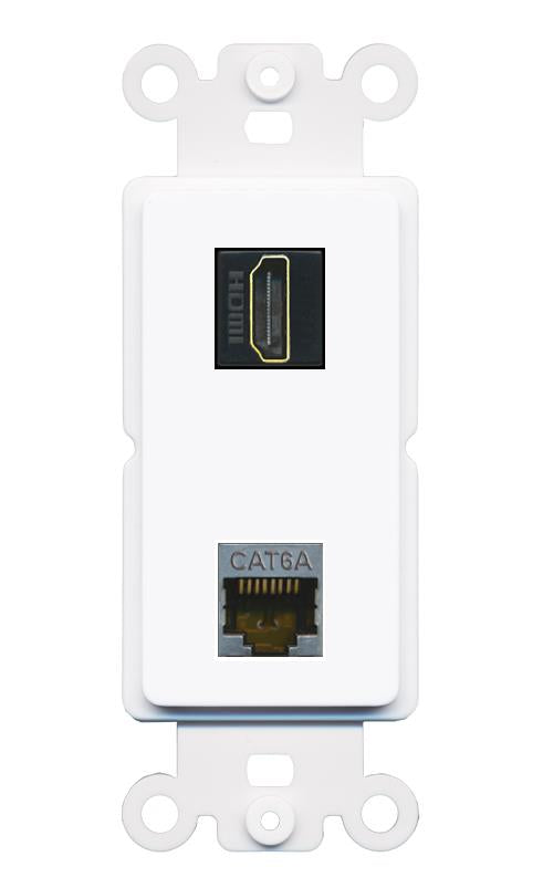 CAT6A HDMI-BLACK Rocker Insert Module Wall Plate [White]