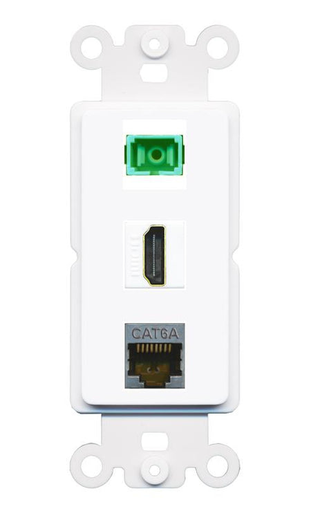 CAT6A HDMI SC-APC-SX Wall Plate [White]