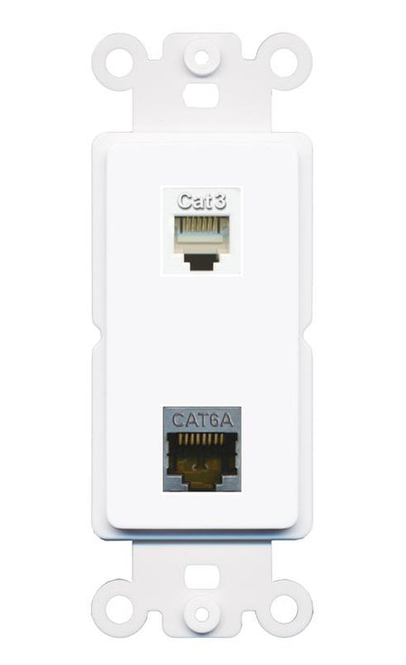 CAT6A PHONE Rocker Insert Module Wall Plate [White]