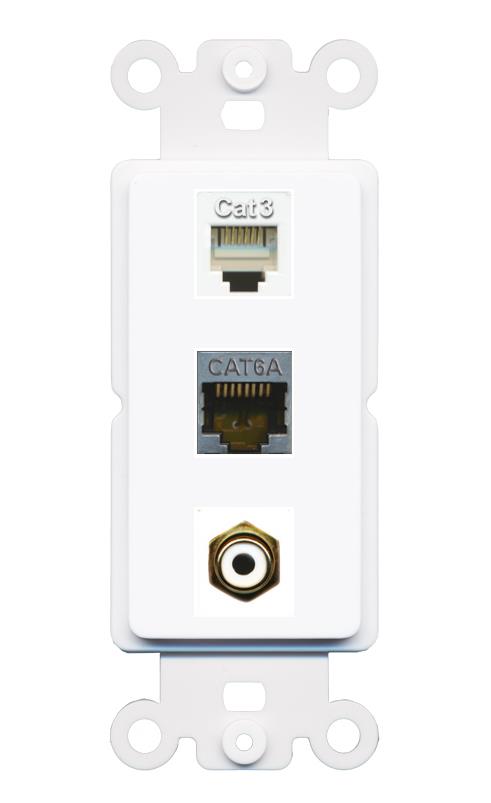 CAT6A PHONE RCA-WHITE Wall Plate [White]