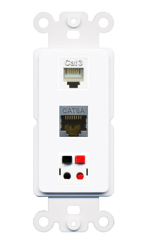 CAT6A PHONE SPEAKER Wall Plate [White]