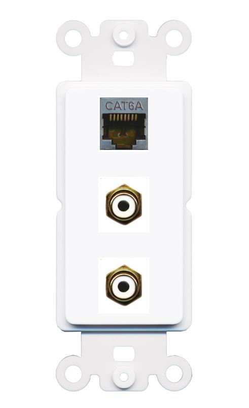 CAT6A 2 RCA-WHITE Wall Plate [White]