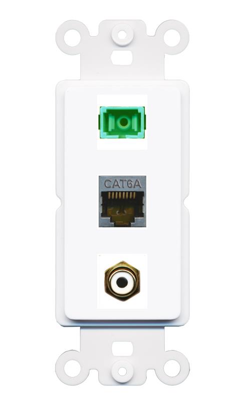 CAT6A RCA-WHITE SC-APC-SX Wall Plate [White]