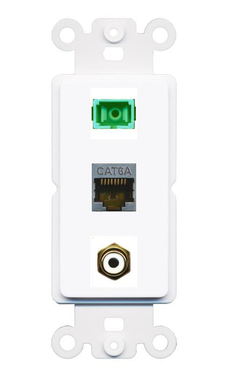 CAT6A RCA-WHITE SC-APC-SX Wall Plate [White]