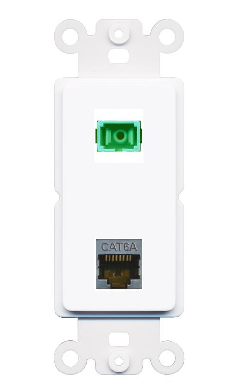 CAT6A SC-APC-SX Rocker Insert Module Wall Plate [White]