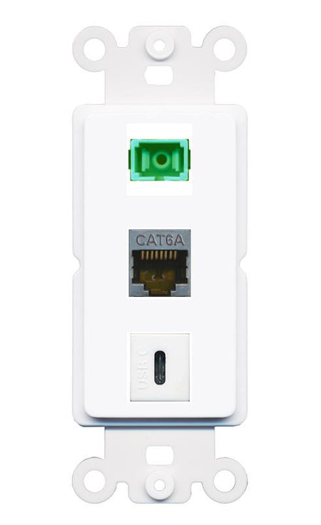 CAT6A SC-APC-SX USBC Wall Plate [White]