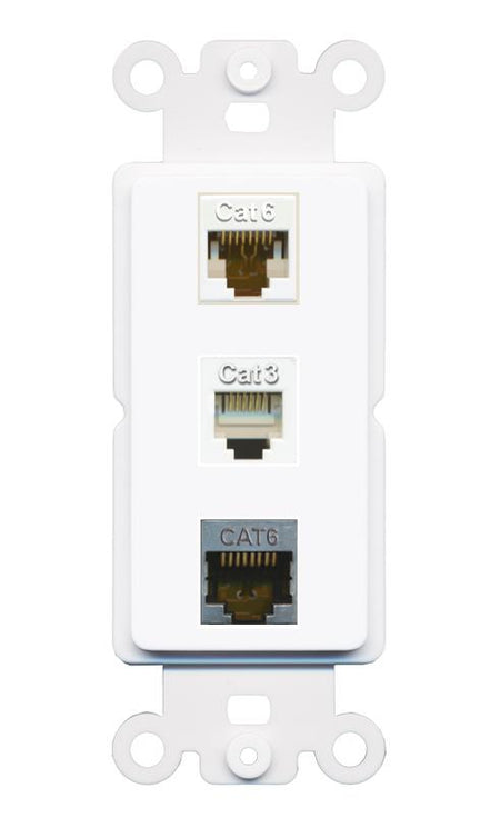 CAT6 CAT6-SHIELDED PHONE Wall Plate [White]