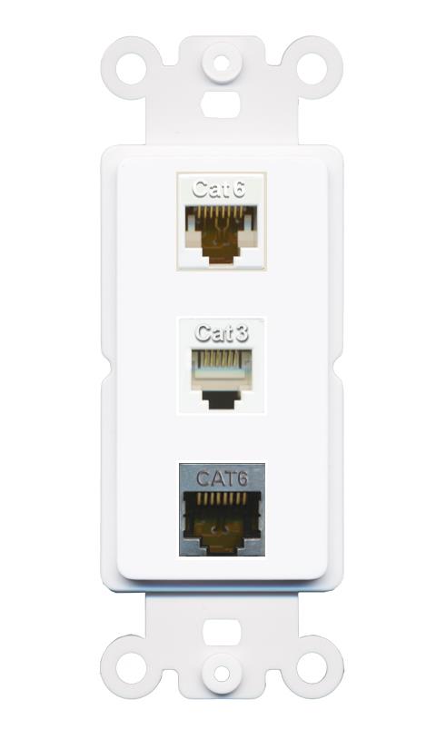 CAT6 CAT6-SHIELDED PHONE Wall Plate [White]